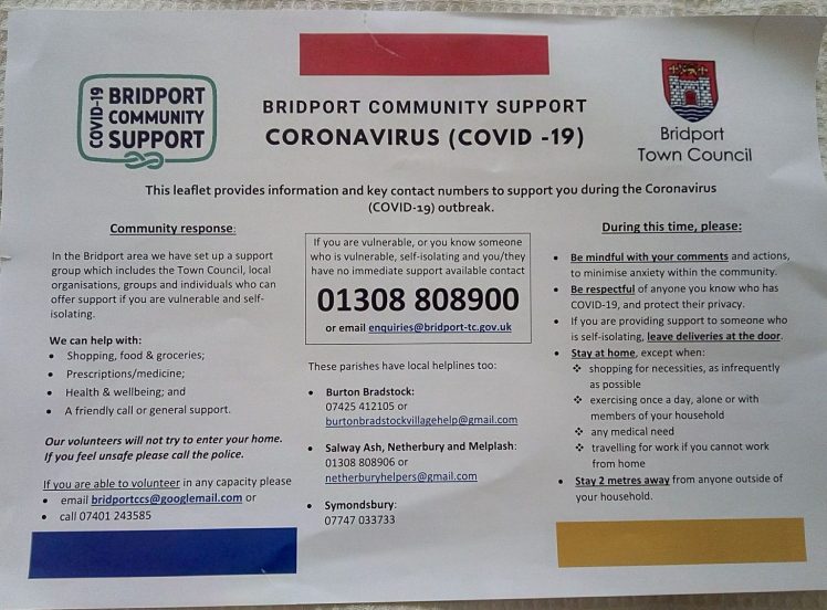 Bridport CV leaflet front